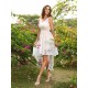 V-Neck Elegant Lace Sleeveless High Low Lace Bridesmaid Dresses