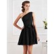 Charming Pleats One Shoulder Sleeveless Short Chiffon Bridesmaid Dresses