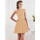 Charming Pleats One Shoulder Sleeveless Short Chiffon Bridesmaid Dresses