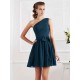 Charming Pleats One Shoulder Sleeveless Short Chiffon Bridesmaid Dresses