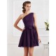 Charming Pleats One Shoulder Sleeveless Short Chiffon Bridesmaid Dresses