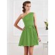 Charming Pleats One Shoulder Sleeveless Short Chiffon Bridesmaid Dresses