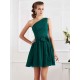 Charming Pleats One Shoulder Sleeveless Short Chiffon Bridesmaid Dresses