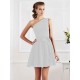 Charming Pleats One Shoulder Sleeveless Short Chiffon Bridesmaid Dresses