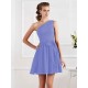 Charming Pleats One Shoulder Sleeveless Short Chiffon Bridesmaid Dresses