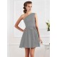Charming Pleats One Shoulder Sleeveless Short Chiffon Bridesmaid Dresses