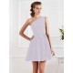Charming Pleats One Shoulder Sleeveless Short Chiffon Bridesmaid Dresses