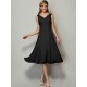 V-Neck Elegant Sleeveless Pleats Short Chiffon Bridesmaid Dresses