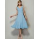 V-Neck Elegant Sleeveless Pleats Short Chiffon Bridesmaid Dresses