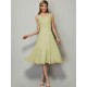 V-Neck Elegant Sleeveless Pleats Short Chiffon Bridesmaid Dresses