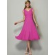 V-Neck Elegant Sleeveless Pleats Short Chiffon Bridesmaid Dresses