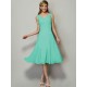 V-Neck Elegant Sleeveless Pleats Short Chiffon Bridesmaid Dresses