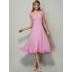 V-Neck Elegant Sleeveless Pleats Short Chiffon Bridesmaid Dresses