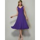 V-Neck Elegant Sleeveless Pleats Short Chiffon Bridesmaid Dresses