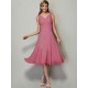 V-Neck Elegant Sleeveless Pleats Short Chiffon Bridesmaid Dresses