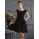 Chic Short Sleeves Lace Short Chiffon Bridesmaid Dresses