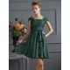 Chic Short Sleeves Lace Short Chiffon Bridesmaid Dresses