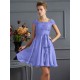Chic Short Sleeves Lace Short Chiffon Bridesmaid Dresses