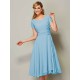 Modern Bateau Short Sleeves Ruffles Short Chiffon Bridesmaid Dresses