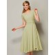 Modern Bateau Short Sleeves Ruffles Short Chiffon Bridesmaid Dresses