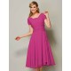 Modern Bateau Short Sleeves Ruffles Short Chiffon Bridesmaid Dresses