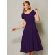 Modern Bateau Short Sleeves Ruffles Short Chiffon Bridesmaid Dresses