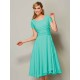 Modern Bateau Short Sleeves Ruffles Short Chiffon Bridesmaid Dresses