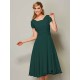 Modern Bateau Short Sleeves Ruffles Short Chiffon Bridesmaid Dresses