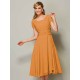 Modern Bateau Short Sleeves Ruffles Short Chiffon Bridesmaid Dresses