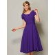 Modern Bateau Short Sleeves Ruffles Short Chiffon Bridesmaid Dresses