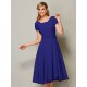 Modern Bateau Short Sleeves Ruffles Short Chiffon Bridesmaid Dresses