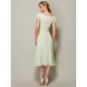 Modern Bateau Short Sleeves Ruffles Short Chiffon Bridesmaid Dresses