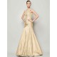 Classy Sleeveless One Shoulders Pleats Long Taffeta Bridesmaid Dresses