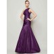 Classy Sleeveless One Shoulders Pleats Long Taffeta Bridesmaid Dresses