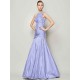 Classy Sleeveless One Shoulders Pleats Long Taffeta Bridesmaid Dresses