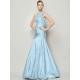 Classy Sleeveless One Shoulders Pleats Long Taffeta Bridesmaid Dresses