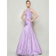 Classy Sleeveless One Shoulders Pleats Long Taffeta Bridesmaid Dresses