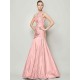 Classy Sleeveless One Shoulders Pleats Long Taffeta Bridesmaid Dresses