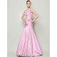 Classy Sleeveless One Shoulders Pleats Long Taffeta Bridesmaid Dresses