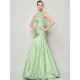 Classy Sleeveless One Shoulders Pleats Long Taffeta Bridesmaid Dresses