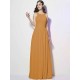 Modern Bateau Sleeveless Pleats Long Chiffon Bridesmaid Dresses