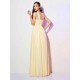 Modern Bateau Sleeveless Pleats Long Chiffon Bridesmaid Dresses