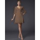V-Neck Elegant 1/2 Sleeves Beading Short Chiffon Bridesmaid Dresses