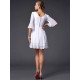 V-Neck Elegant 1/2 Sleeves Beading Short Chiffon Bridesmaid Dresses