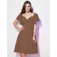 Gorgeous Sweetheart Short Sleeves Ruffles Short Chiffon Bridesmaid Dresses