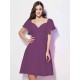 Gorgeous Sweetheart Short Sleeves Ruffles Short Chiffon Bridesmaid Dresses