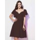 Gorgeous Sweetheart Short Sleeves Ruffles Short Chiffon Bridesmaid Dresses