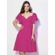 Gorgeous Sweetheart Short Sleeves Ruffles Short Chiffon Bridesmaid Dresses
