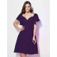 Gorgeous Sweetheart Short Sleeves Ruffles Short Chiffon Bridesmaid Dresses