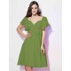 Gorgeous Sweetheart Short Sleeves Ruffles Short Chiffon Bridesmaid Dresses